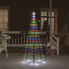 Ziemassvētku Egle Karoga Mastam, 108 Krāsainas Led, 180 Cm Vidaxl