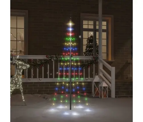 Ziemassvētku Egle Karoga Mastam, 108 Krāsainas Led, 180 Cm Vidaxl