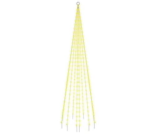 Ziemassvētku Egle Karoga Mastam, 310 Silti Baltas Led, 300 Cm Vidaxl