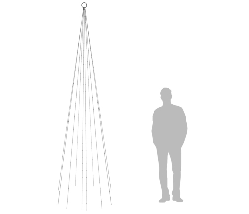 Ziemassvētku Egle Karoga Mastam, 310 Silti Baltas Led, 300 Cm Vidaxl