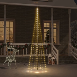 Ziemassvētku Egle Karoga Mastam, 310 Silti Baltas Led, 300 Cm Vidaxl