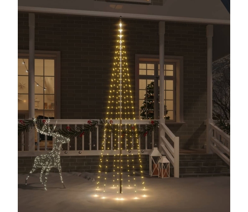 Ziemassvētku Egle Karoga Mastam, 310 Silti Baltas Led, 300 Cm Vidaxl