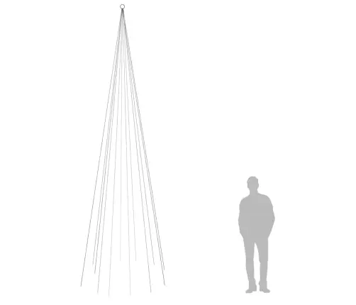 Kalėdų Eglutė Ant Vėliavos Stiebo, 500cm 732 Šiltos Baltos Led