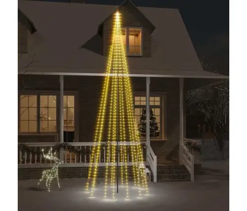 Kalėdų Eglutė Ant Vėliavos Stiebo, 500cm 732 Šiltos Baltos Led