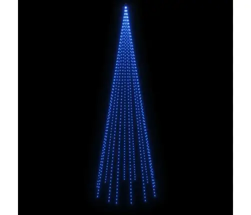 Ziemassvētku Egle Karoga Mastam, 732 Zilas Led, 500 Cm Vidaxl