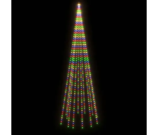 Ziemassvētku Egle Karoga Mastam, 732 Krāsainas Led, 500 Cm Vidaxl