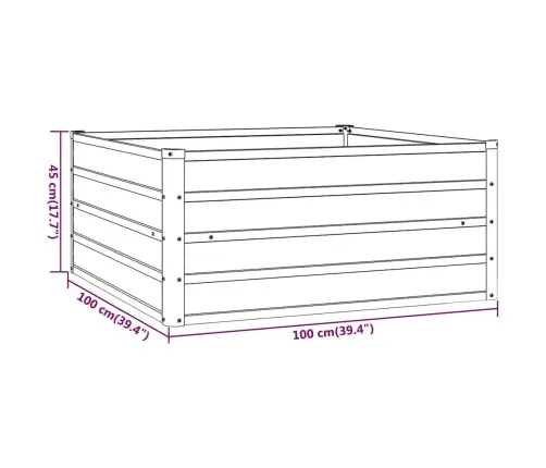 Taimekast, Rooste, 100X100X45 cm Corten-Teras