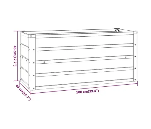 Taimekast, Rooste, 100X40X45 cm Corten-Teras