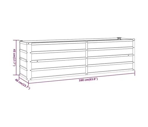 Augstā Dārza Puķu Kaste, Rūsas, 160X40X45 Cm, Kortena Tērauds Vidaxl