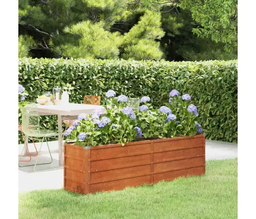 Augstā Dārza Puķu Kaste, Rūsas, 160X40X45 Cm, Kortena Tērauds Vidaxl