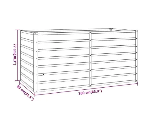 Augstā Dārza Puķu Kaste, Rūsas, 160X80X77 Cm, Kortena Tērauds Vidaxl