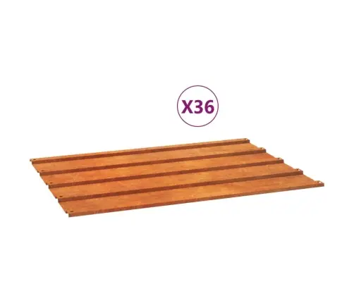 Stogo Plokštės, 36Vnt., Rūdžių Spalvos, 60X44cm Corten Plienas