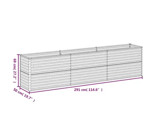 Pakeltas Sodo Lysvė, 291X50X69cm Corten Plienas