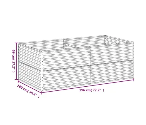 Taimekast, 196 X 100 X 69 cm Corten-Teras