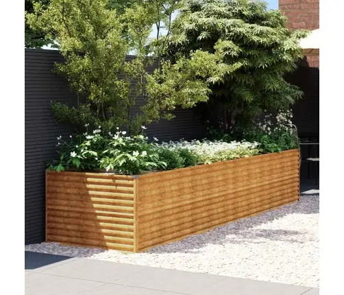 Augstā Dārza Puķu Kaste, 386X100X69 Cm, Tērauds Ar Rūsas Efektu Vidaxl