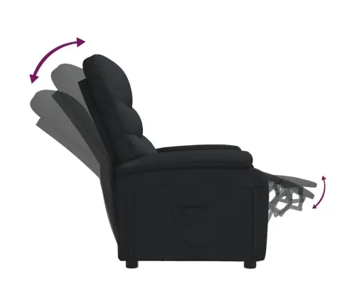 Atpūtas Krēsls, Atgāžams, Melns Audums Vidaxl