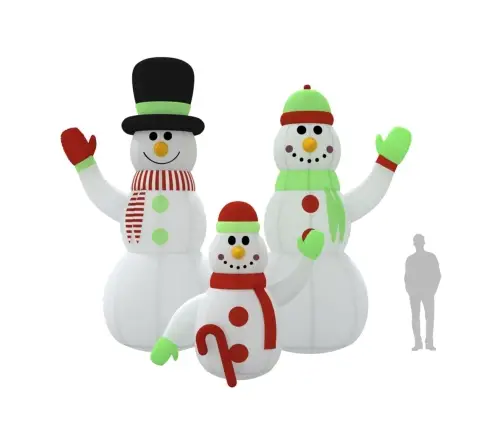 Pripučiama Sniego Senių Šeima Su Led Lemputėmis, 500Cm