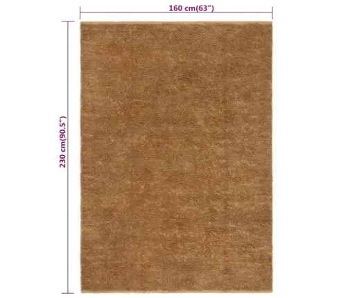 Käsitsi Tehtud Aaskarusega Vaip 160X230 Cm Džuut Ja Puuvill