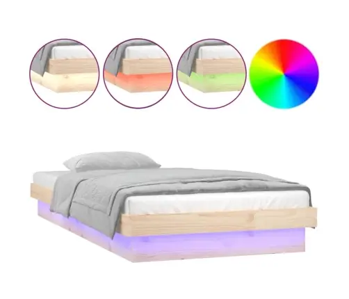 Gultas Rāmis, Led, 90X200 Cm, Masīvkoks Vidaxl