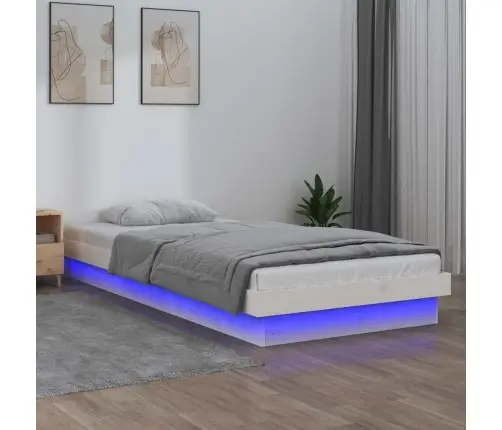 Lovos Rėmas Su Led, Baltas, 75X190cm Mediena, Vienvietis
