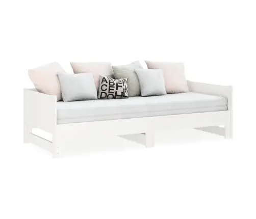 Väljatõmmatav Päevavoodi, Valge, Männipuit, 2 X (80-200) Cm