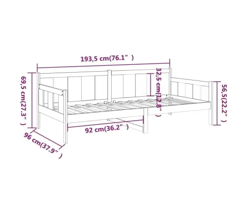 Dīvāngulta, Medus Brūna, Priedes Masīvkoks, 90X190 Cm Vidaxl
