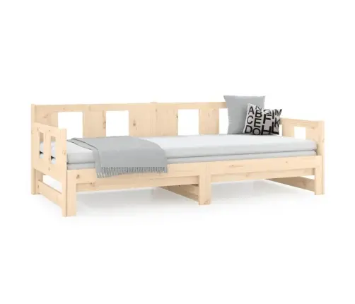 Väljatõmmatav Päevavoodi, Täismännipuit, 2 X (90X200) Cm