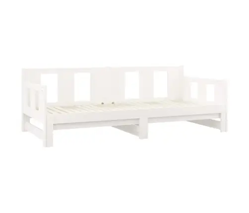 Ištraukiama Lova, Balta, 2X(90X200)cm Pušies Medienos Masyvas