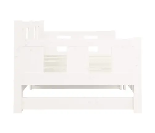 Izvelkama Gulta, Balta, Priedes Masīvkoks, 2X(90X190) Cm Vidaxl