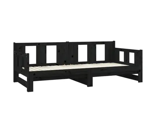 Väljatõmmatav Päevavoodi, Must, Männipuit, 2 X (90-190) Cm