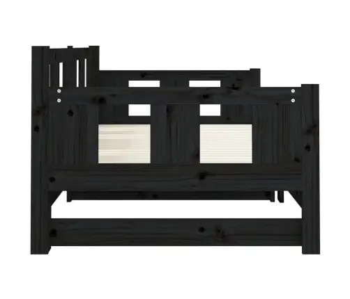 Väljatõmmatav Päevavoodi, Must, Männipuit, 2 X (90-190) Cm