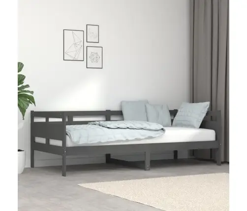 Dīvāngulta, Pelēka, Priedes Masīvkoks, 90X200 Cm Vidaxl