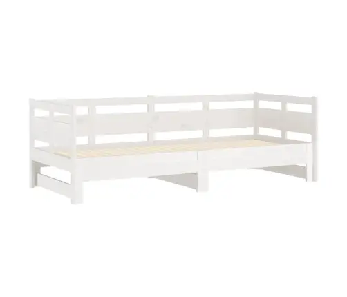 Izvelkama Gulta, Balta, Priedes Masīvkoks, 2X(90X200) Cm Vidaxl