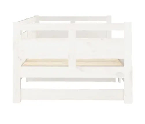 Izvelkama Gulta, Balta, Priedes Masīvkoks, 2X(90X200) Cm Vidaxl