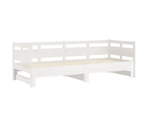 Izvelkama Gulta, Balta, Priedes Masīvkoks, 2X(80X200) Cm Vidaxl