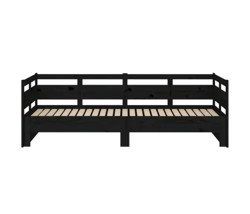 Ištraukiama Lova, Juoda, 2X(80X200)cm Pušies Medienos Masyvas