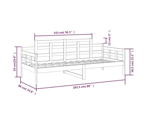 Dīvāngulta, Balta, Priedes Masīvkoks, 80X200 Cm Vidaxl