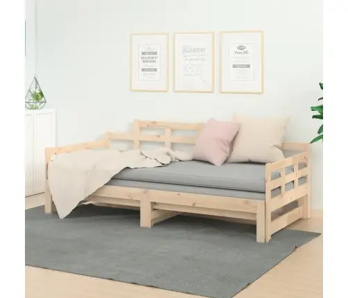 Ištraukiama Lova, 2X(80X200)cm Pušies Medienos Masyvas