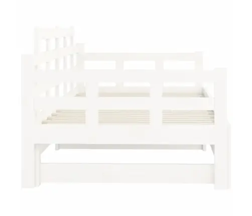 Ištraukiama Lova, Balta, 2X(80X200)cm Pušies Medienos Masyvas