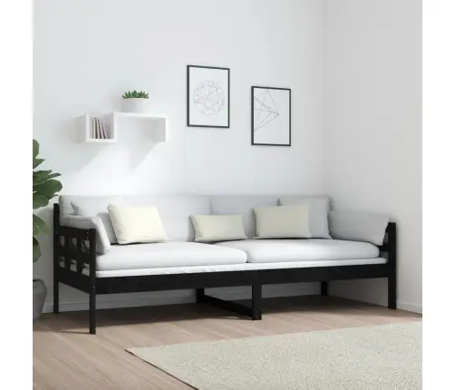 Dīvāngulta, Melna, Priedes Masīvkoks, 80X200 Cm Vidaxl