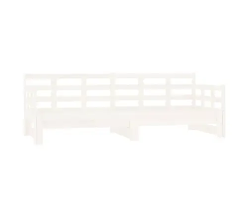 Ištraukiama Lova, Balta, 2X(80X200)cm Pušies Medienos Masyvas