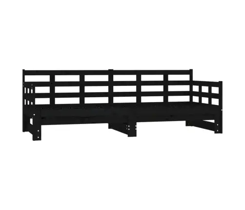 Väljatõmmatav Päevavoodi, Must, Männipuit, 2 X (90-190) Cm