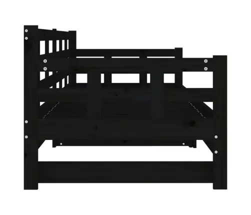 Väljatõmmatav Päevavoodi, Must, Männipuit, 2 X (90-190) Cm