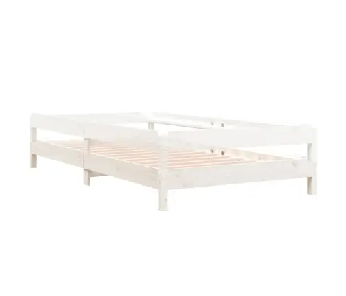 Gulta, Balta, 100X200 Cm, Priedes Masīvkoks Vidaxl