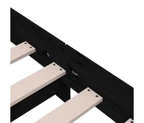 Virnastatav Voodi, Must, 75X190 cm Männipuit