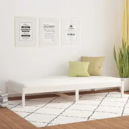 Gulta Bez Matrača, Balts, 80X200 Cm, Priedes Masīvkoks Vidaxl
