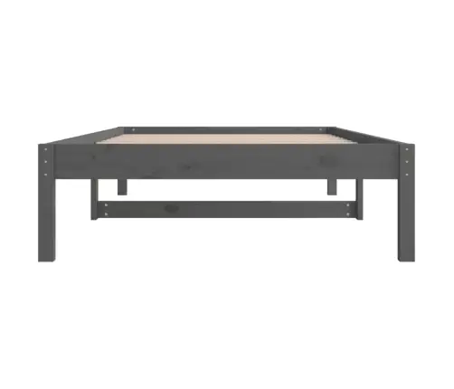 Gulta, Pelēka, 90X190 Cm, Vienvietīga, Priedes Masīvkoks Vidaxl