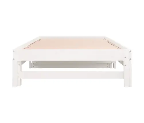 Izvelkama Gulta, Balta, 2X(90X200) Cm, Priedes Masīvkoks Vidaxl