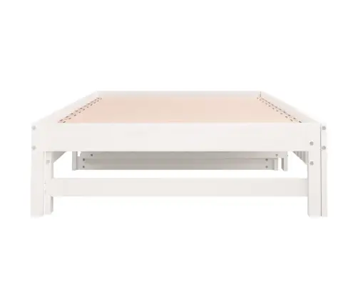 Izvelkama Gulta, Balta, 2X(80X200) Cm, Priedes Masīvkoks Vidaxl