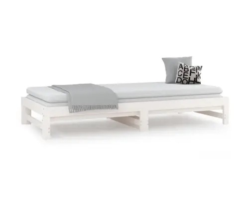 Izvelkama Gulta, Balta, 2X(90X190) Cm, Priedes Masīvkoks Vidaxl